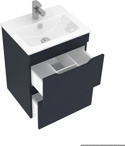 Тумба под раковину Aquanet Практика 50 маренго 2 ящика 00330456 напольная/подвесная Тумба под раковину Aquanet Практика 50 маренго 2 ящика 00330456 напольная/подвесная