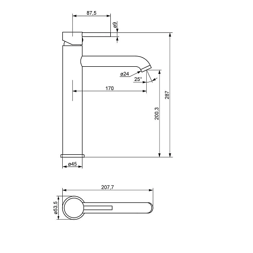 Смеситель для раковины Damixa Scandinavian Pure 360250600 золото Смеситель для раковины Damixa Scandinavian Pure 360250600 золото