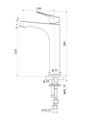 Смеситель для раковины Wonzon & Woghand Balance, хром (WW-051104-CR) Смеситель для раковины Wonzon & Woghand Balance, хром (WW-051104-CR)