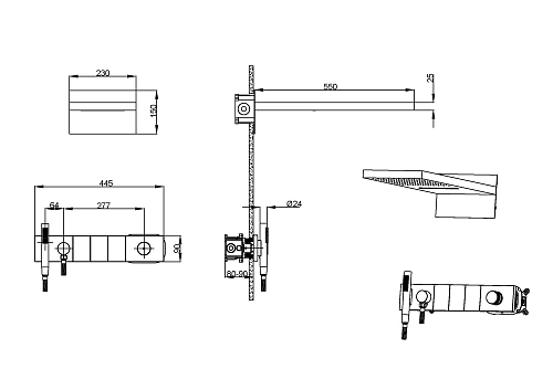 Душевая система Boheme ZODIAC Gun Metal встраиваемая 132-2-GM Душевая система Boheme ZODIAC Gun Metal встраиваемая 132-2-GM