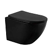 Унитаз подвесной ABBER BEQUEM AC1100MB черный матовый, безободковый с крышкой микролифт Унитаз подвесной ABBER BEQUEM AC1100MB черный матовый, безободковый с крышкой микролифт