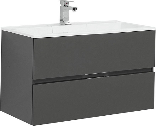 Тумба под раковину Aquanet Алвита 90 серый антрацит 00240111 Тумба под раковину Aquanet Алвита 90 серый антрацит 00240111