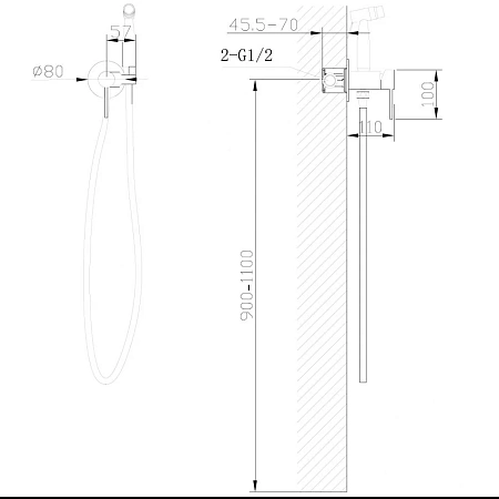 Гигиенический душ ABBER Wasser Kreis AF8125B черный матовый Гигиенический душ ABBER Wasser Kreis AF8125B черный матовый