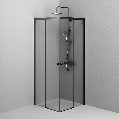 Душевой уголок AM.PM X-Joy W94G-403-8080-BT1K раздвижные двери 80x80 профиль черный матовый, стекло прозрачное Душевой уголок AM.PM X-Joy W94G-403-8080-BT1K раздвижные двери 80x80 профиль черный матовый, стекло прозрачное