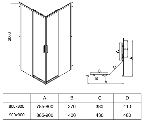Душевой уголок Vincea Soft 2 VSS-3SO2900CL 900x900 хром, стекло прозрачное Душевой уголок Vincea Soft 2 VSS-3SO2900CL 900x900 хром, стекло прозрачное