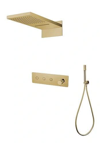 Душевая система Boheme FUSION 130-2-G GOLD с изливом встраиваемая Душевая система Boheme FUSION 130-2-G GOLD с изливом встраиваемая