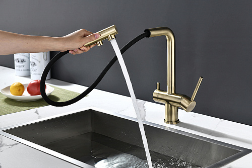 Смеситель для кухни Paulmark SERPENTINE бронза Se213222-BR Смеситель для кухни Paulmark SERPENTINE бронза Se213222-BR