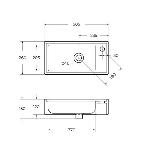 Раковина BelBagno 7045-KL 500x277 Раковина BelBagno 7045-KL 500x277