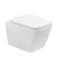 Унитаз подвесной ABBER Rechteck AC1201T белый, безободковый, смыв торнадо с крышкой микролифт Унитаз подвесной ABBER Rechteck AC1201T белый, безободковый, смыв торнадо с крышкой микролифт