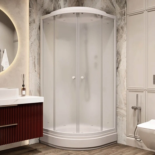 Душевая кабина Parly BM86F 850x850 профиль белый, стекло матовое Душевая кабина Parly BM86F 850x850 профиль белый, стекло матовое