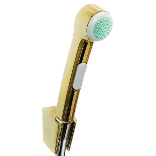 Гигиеническая лейка Hansgrohe 1jet, с держателем и шлангом 125 см, устойчивым к давлению, 32129990, полированное золото Гигиеническая лейка Hansgrohe 1jet, с держателем и шлангом 125 см, устойчивым к давлению, 32129990, полированное золото