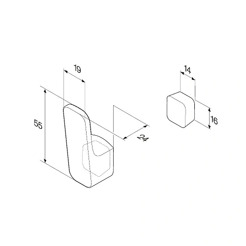 Крючок AM.PM Func A8F35522, черный Крючок AM.PM Func A8F35522, черный