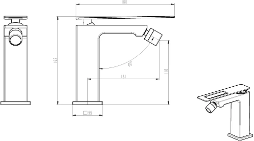Смеситель для биде Boheme Q 146-WUW.2 White UW.2 Смеситель для биде Boheme Q 146-WUW.2 White UW.2
