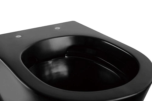 Унитаз подвесной ABBER Bequem AC1103MB черный матовый, безободковый с крышкой микролифт Унитаз подвесной ABBER Bequem AC1103MB черный матовый, безободковый с крышкой микролифт