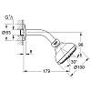 Верхний душ GROHE Tempesta New IV с кронштейном,  9,5 л/мин, хром (27870001) Верхний душ GROHE Tempesta New IV с кронштейном,  9,5 л/мин, хром (27870001)