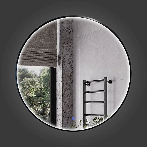 Зеркало Comforty Вега-75 00-00020727 в алюминиевой раме LED IC-подсветка, сенсор, черный матовый Зеркало Comforty Вега-75 00-00020727 в алюминиевой раме LED IC-подсветка, сенсор, черный матовый