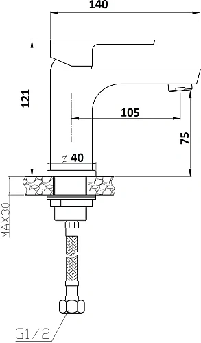 Смеситель для раковины STWORKI Ольтен OLT-01cr 549903 Смеситель для раковины STWORKI Ольтен OLT-01cr 549903