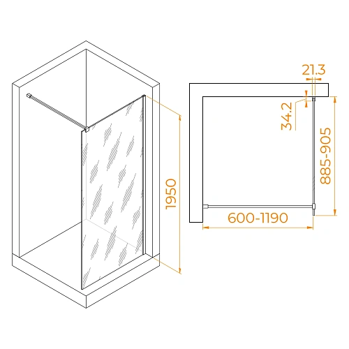 Душевая перегородка RGW Walk In WA-001 900 мм 351000109-11 хром, Easy Clean Душевая перегородка RGW Walk In WA-001 900 мм 351000109-11 хром, Easy Clean
