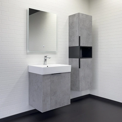 Тумба с раковиной Comforty Асти-60П 00-00019191 подвесная бетон светлый раковина CF3WL032 Тумба с раковиной Comforty Асти-60П 00-00019191 подвесная бетон светлый раковина CF3WL032