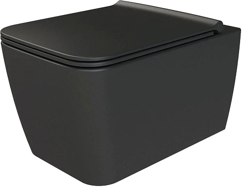 Унитаз подвесной Boheme Zen матовый черный (без крышки) 967-B Унитаз подвесной Boheme Zen матовый черный (без крышки) 967-B