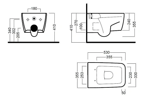 Унитаз подвесной Hatria Fusion Q YXWY01 Унитаз подвесной Hatria Fusion Q YXWY01