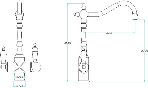 Смеситель для кухни Boheme MEDICI Ripresa 111-PR ручки Provanse Смеситель для кухни Boheme MEDICI Ripresa 111-PR ручки Provanse