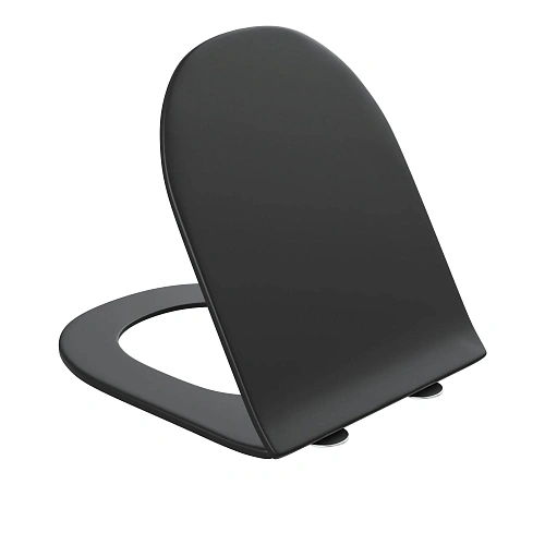 Крышка-сиденье Grossman 49GR4449BMS (тонкое, с крепежом) черное матовое Крышка-сиденье Grossman 49GR4449BMS (тонкое, с крепежом) черное матовое