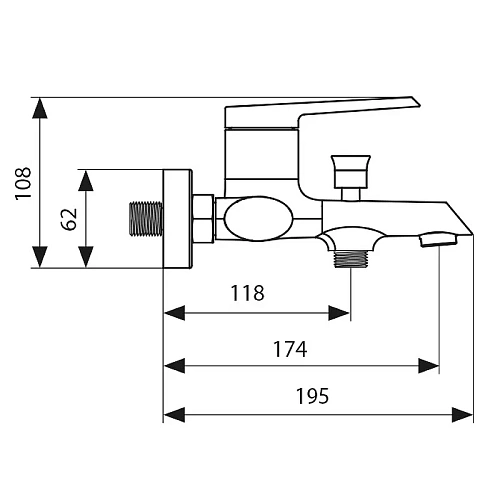 Смеситель для ванны Kaiser Areva 08022 Смеситель для ванны Kaiser Areva 08022