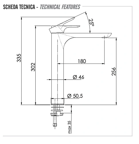 Смеситель для раковины Remer Infinity I11LDO, золото глянцевое Смеситель для раковины Remer Infinity I11LDO, золото глянцевое