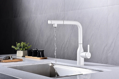 Смеситель для кухни Paulmark VIPER белый матовый Vi213105-WH Смеситель для кухни Paulmark VIPER белый матовый Vi213105-WH