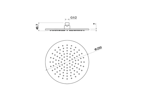 Верхний душ Aquatek AQ2077BGM черный хром шлифованный Верхний душ Aquatek AQ2077BGM черный хром шлифованный