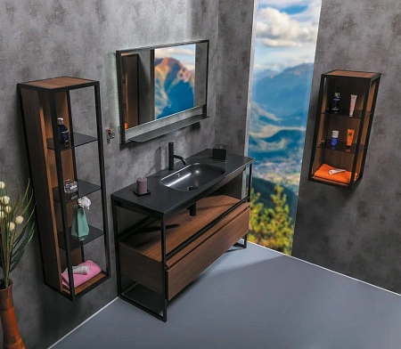 Раковина Armadi Art Vallessi 120 антрацит глянец керамика 838-120-B Раковина Armadi Art Vallessi 120 антрацит глянец керамика 838-120-B