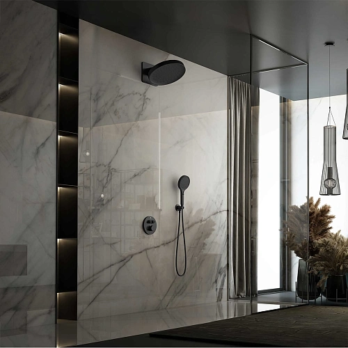 Душевая система Vincea Inspire VSFW-3I22MT3MB встраиваемый, термостатический, двухрежимный, черный Душевая система Vincea Inspire VSFW-3I22MT3MB встраиваемый, термостатический, двухрежимный, черный