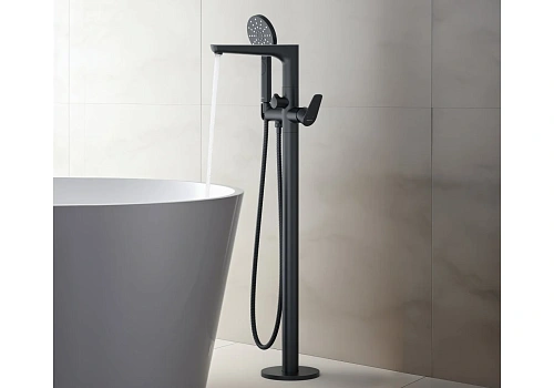 Смеситель для ванны Aquatek БЕТТА AQ1145MB Черный матовый, напольный Смеситель для ванны Aquatek БЕТТА AQ1145MB Черный матовый, напольный