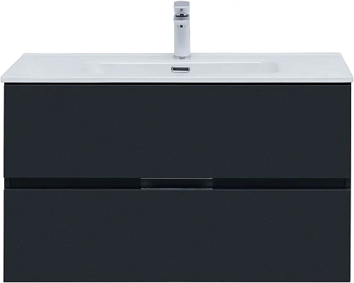 Тумба под раковину Aquanet Алвита New 90 2 ящика, антрацит 00303919 Тумба под раковину Aquanet Алвита New 90 2 ящика, антрацит 00303919