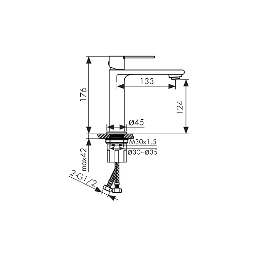 Смеситель для раковины Kaiser Serio хром 05311 Смеситель для раковины Kaiser Serio хром 05311