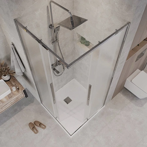 Душевая дверь GROSSMAN 1/2.К33.01.10.10.02 Galaxy (100x195) хром, стекло шиншилла Душевая дверь GROSSMAN 1/2.К33.01.10.10.02 Galaxy (100x195) хром, стекло шиншилла