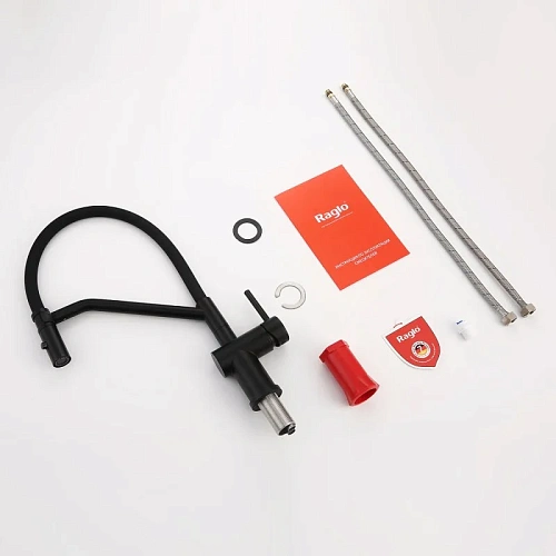 Смеситель для кухни Raglo R86.41.06 с гибким изливом, черный Смеситель для кухни Raglo R86.41.06 с гибким изливом, черный