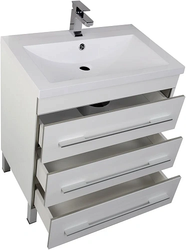 Тумба под раковину Aquanet Верона 75 белый (напольная 3 ящика) 00178254 Тумба под раковину Aquanet Верона 75 белый (напольная 3 ящика) 00178254