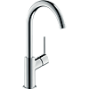 Картинка анонса товара «смеситель для раковины hansgrohe talis с поворотным изливом и сливным клапаном push-open, хром 32082000.»