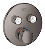 Картинка анонса товара «смеситель для душа grohe grohtherm smartcontrol, темный графит, глянец (29119a00) внешняя часть терм»