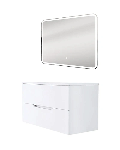 Тумба с раковиной Orange Line Li-100Tuw+Ra подвесная, белый матовый Тумба с раковиной Orange Line Li-100Tuw+Ra подвесная, белый матовый