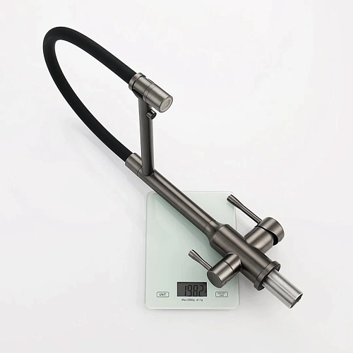 Смеситель для кухни Raglo R81.63.09 с гибким изливом с подключением к фильтру, графит Смеситель для кухни Raglo R81.63.09 с гибким изливом с подключением к фильтру, графит