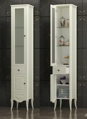 Шкаф-пенал Opadiris Брунелла, слоновая кость, левый 00-00004351 Шкаф-пенал Opadiris Брунелла, слоновая кость, левый 00-00004351