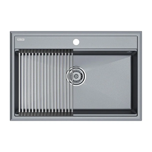 Кухонная мойка Paulmark STEPIA 80 с ролл-матом STEP брашированная PM117551-GRM+R375-BS Кухонная мойка Paulmark STEPIA 80 с ролл-матом STEP брашированная PM117551-GRM+R375-BS