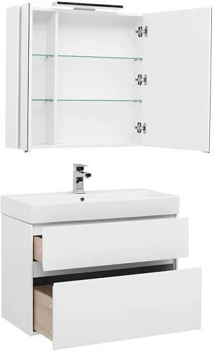 Комплект мебели Aquanet Бруклин 85 белый 00207801 Комплект мебели Aquanet Бруклин 85 белый 00207801