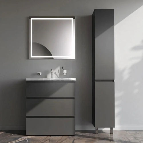 Тумба под раковину AM.PM Gem S M91FSX0752GM S, напольная, 75 см, графит матовый Тумба под раковину AM.PM Gem S M91FSX0752GM S, напольная, 75 см, графит матовый