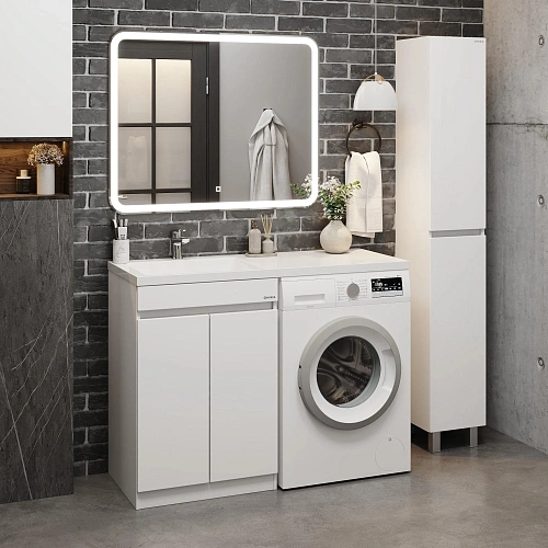 Тумба под раковину Onika Милтон Нова 58 см 105802 напольная под стиральную машину, белая (дляМарсал 120) Тумба под раковину Onika Милтон Нова 58 см 105802 напольная под стиральную машину, белая (дляМарсал 120)