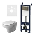 Комплект унитаза AM.PM Sense IS3741700 с инсталляцией, сиденьем микролифт с клавишей смыва хром Комплект унитаза AM.PM Sense IS3741700 с инсталляцией, сиденьем микролифт с клавишей смыва хром