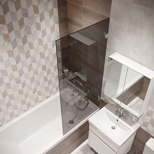 Шторка на ванну DIWO Брянск неподвижная, 70х140, профиль хром глянцевый, тонированное стекло 583146 Шторка на ванну DIWO Брянск неподвижная, 70х140, профиль хром глянцевый, тонированное стекло 583146